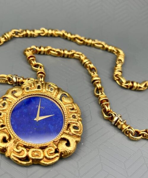 Piaget Lapis Dial Pocket Watch & Necklace