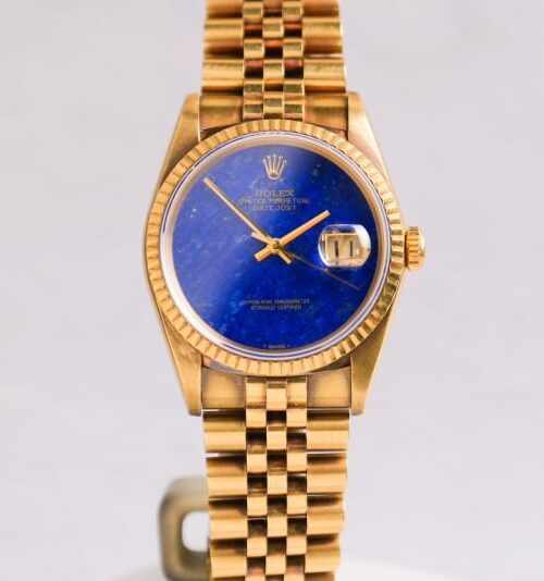 Rolex Datejust 18K Gold Lapis Dial after setting