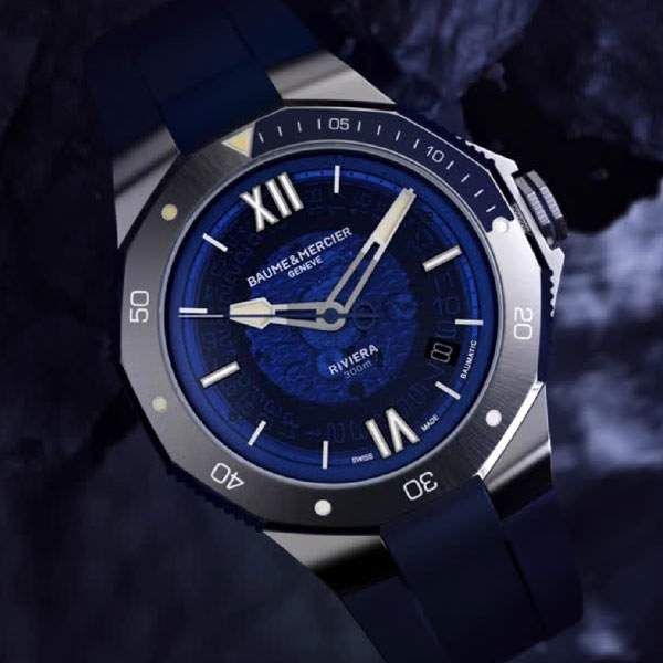 Baume & Mercier Watch Riviera Blue Rubber