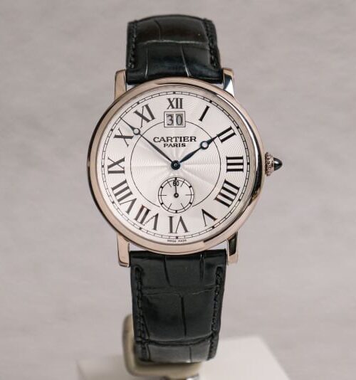 รับซื้อ Cartier Rotonde Date 18K White Gold