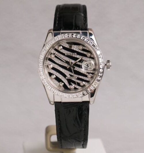 ROLEX Datejust 18K White Gold Diamond The Zebra After Setting