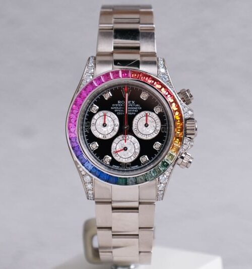 ขายนาฬิกา Rolex Daytona Rainbow 18k White Gold