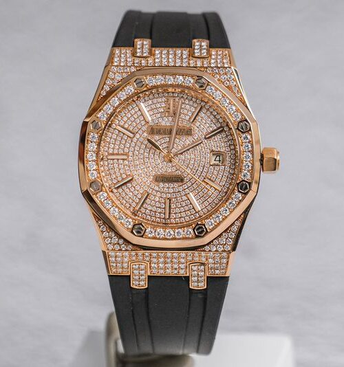 นาฬิกามือสอง Audemars Piguet Royal Oak 18K Rose Gold Diamond 15300OR