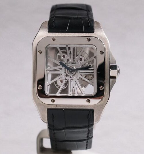 ร้านนาฬิกา Cartier Santos 100 XL Skeleton Palladium W2020018
