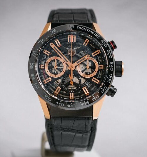 TAG HEUER CARRERA 02 CHRONOGRAPH 18k ROSE GOLD CERAMIC