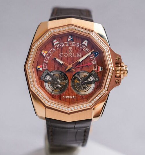 Corum Admirals Cup 18K Rose Gold Double Tourbillon Diamond