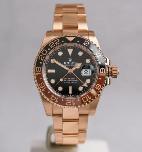 ROLEX GMT MASTER II ROOTBEER 18k FULL ROSE GOLD