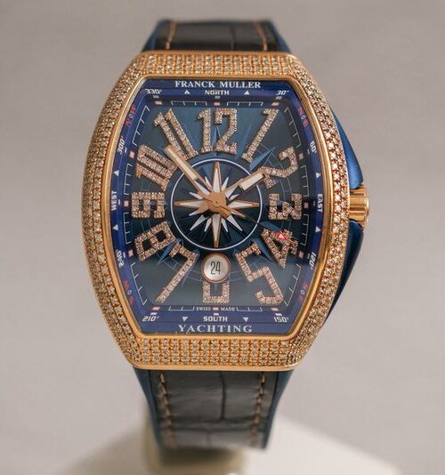 ร้านนาฬิกา Franck Muller Vanguard Yachting Blue V45 Diamond 18K Rose Gold