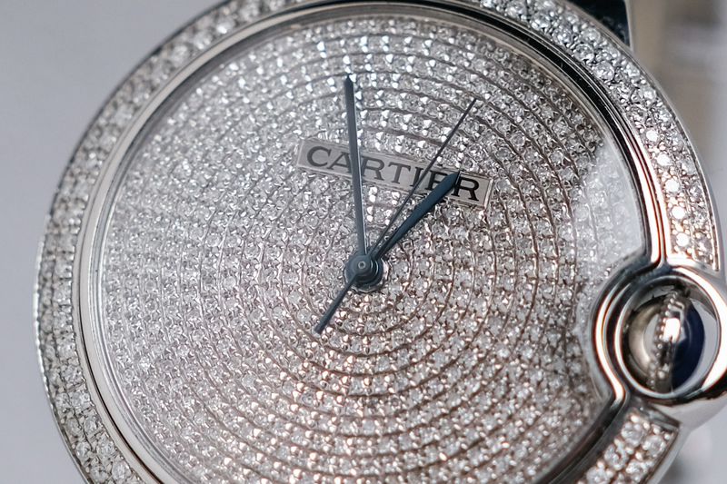 ขายนาฬิกา Cartier Ballon Bleu 42 Full Diamond