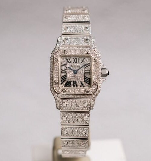 ขายนาฬิกา Cartier Santos Galbee 1565 Full Diamond
