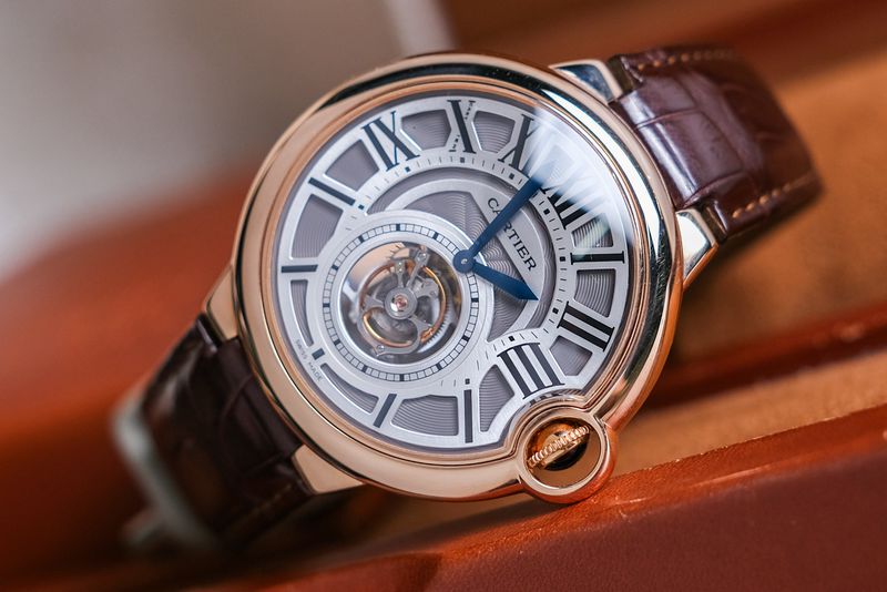 นาฬิกามือสอง Cartier Ballon Bleu Tourbillon 18K Rose Gold Skeleton
