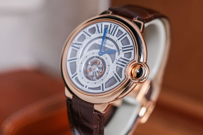 ขายนาฬิกา Cartier Ballon Bleu Tourbillon 18K Rose Gold Skeleton