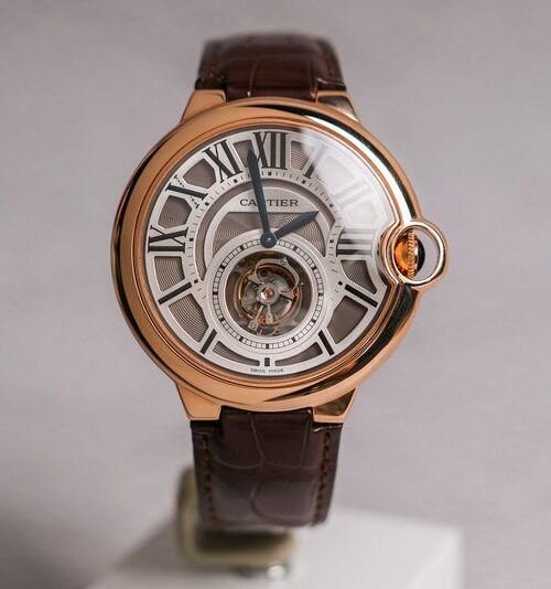 นาฬิกา Cartier Ballon Bleu Tourbillon 18K Rose Gold Skeleton