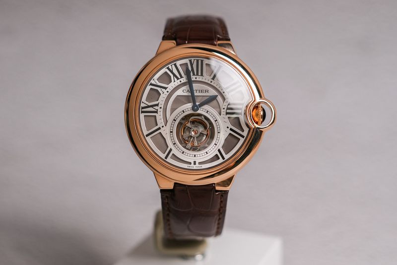 นาฬิกา Cartier Ballon Bleu Tourbillon 18K Rose Gold Skeleton