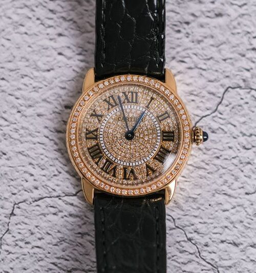 รับซื้อนาฬิกา Cartier Ronde Solo 18K Gold Diamond