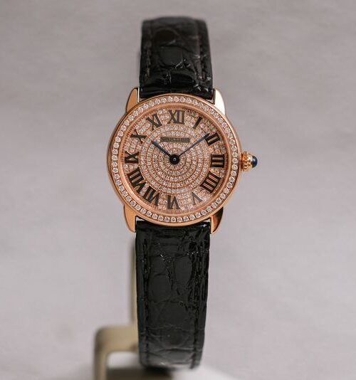 นาฬิกา Cartier Ronde Solo 18K Rose Gold Diamond