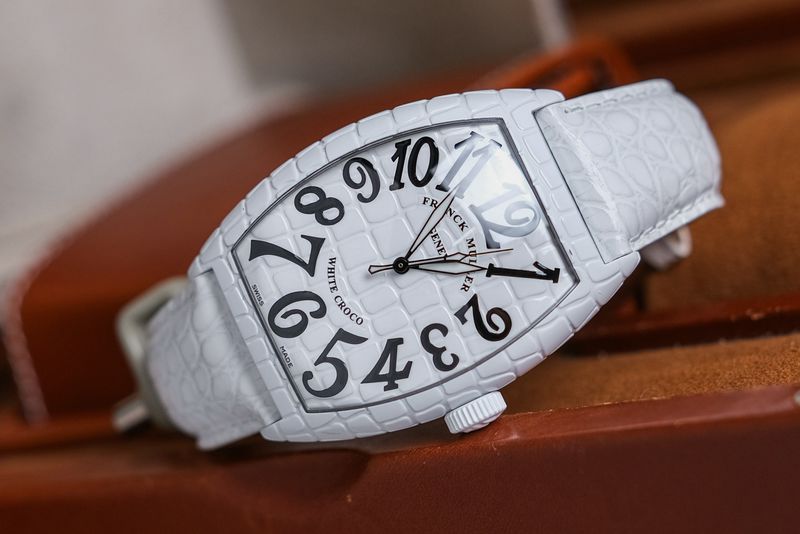 Franck Muller Curvex White Croco (1)