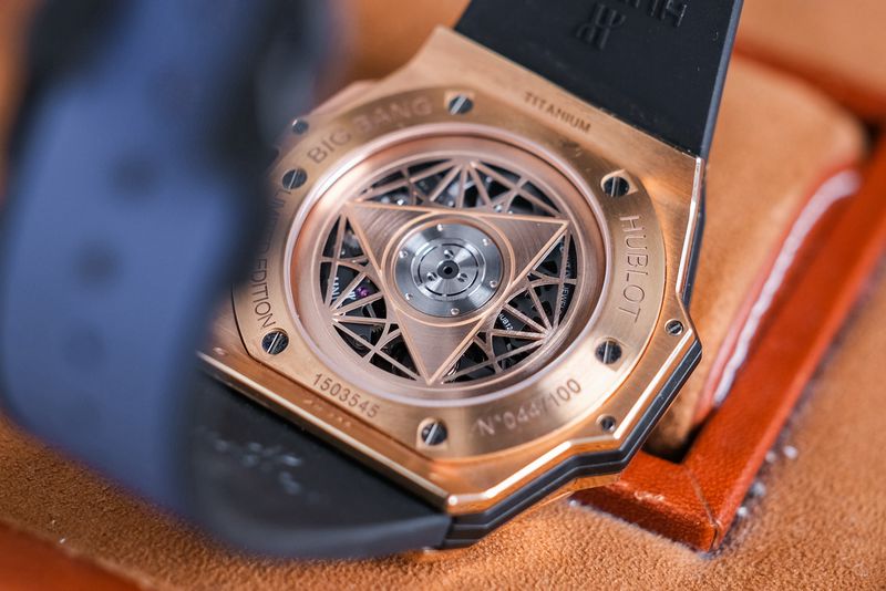 Hublot Big Bang Sang Bleu 18K Rose Gold Chronograph Limited open case back