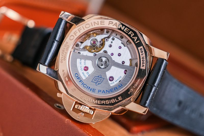 Panerai Luminor Submersible 1950 18K Red Gold PAM684 open automatic back case