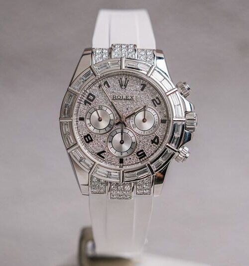 รับซื้อนาฬิกา Rolex Daytona Full 18K White Gold Diamond