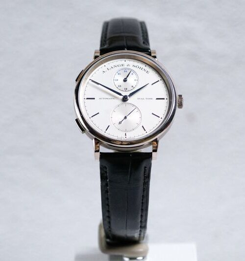 A LANGE & SOHNE Saxonia Dual Time 18K White Gold