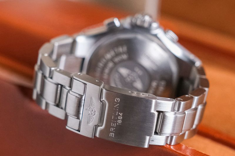 Breitling Hercules Chronograph Blue A39363 stainless steel bracelet with folding buckle