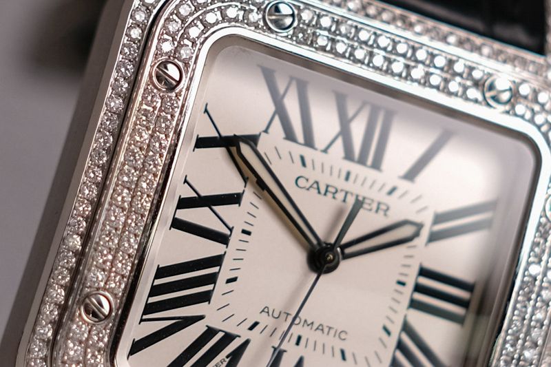 นาฬิกามือสอง Cartier Santos 100 XL Diamonds