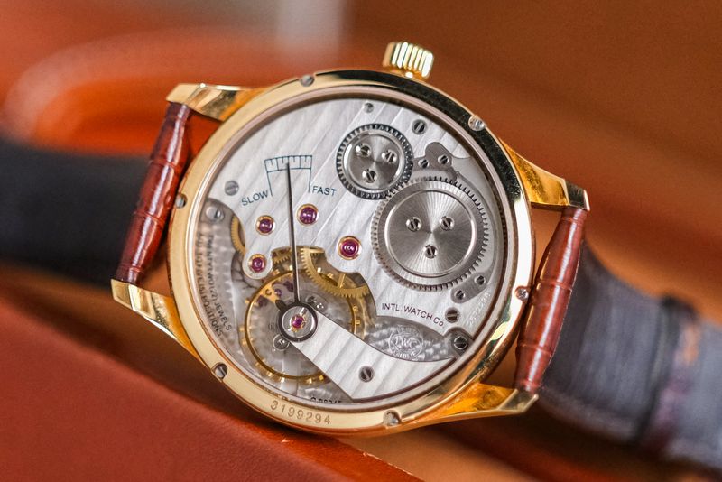 IWC Regulateur 18K Rose Gold open manual winding case back