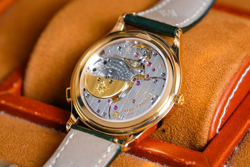 Patek Philippe World Time Complication 7130R-014 Green open case back