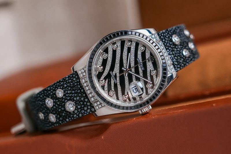 นาฬิกา ROLEX Datejust 18K White Gold Diamond The Zebra
