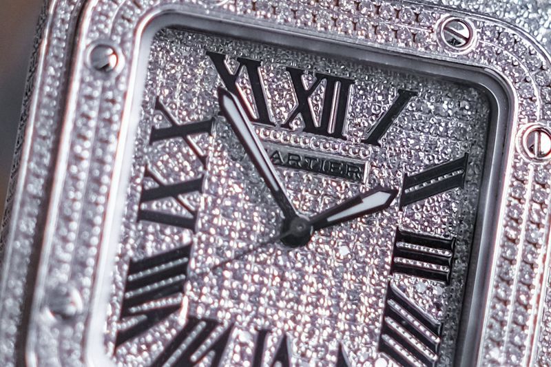 รับซื้อนาฬิกา Cartier Santos 100 Medium Full Diamonds
