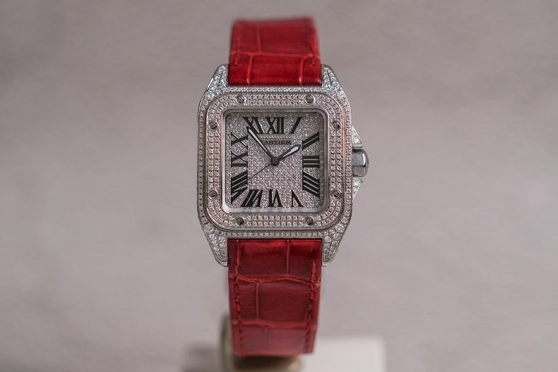 นาฬิกา Cartier Santos 100 Medium Full Diamonds