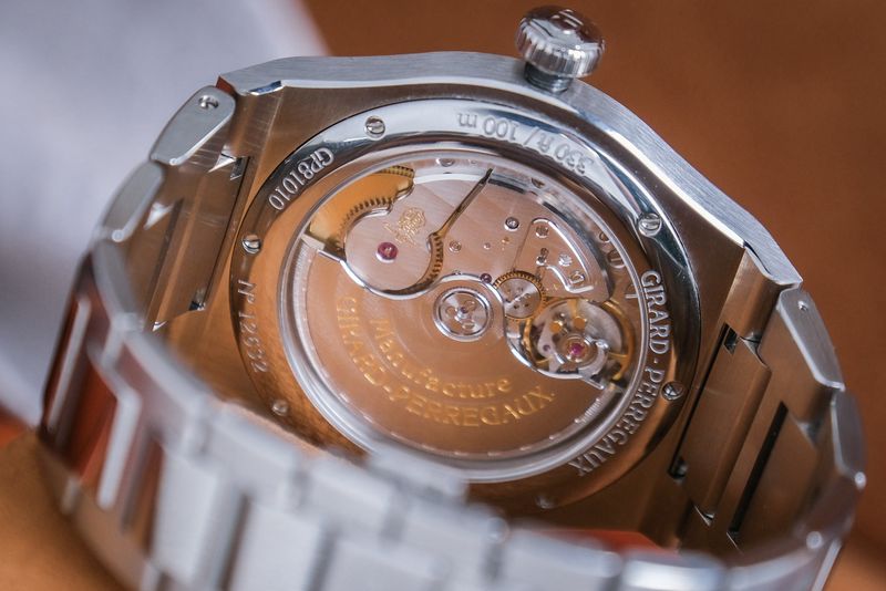 Girard Perragaux “Laureato” Black 42mm open automatic case back