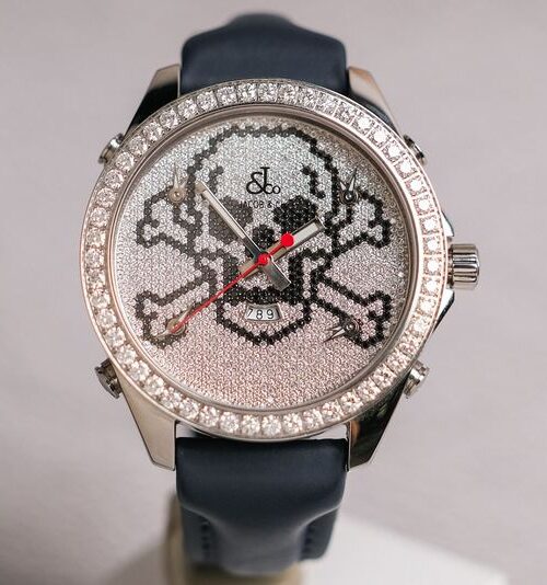 นาฬิกา Jacob & Co Five Time Zone SKULL Diamonds