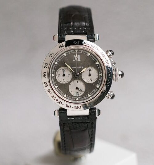 นาฬิกามือสอง Cartier Pasha Chronograph 18K White Gold Montenapoleon Limited 25
