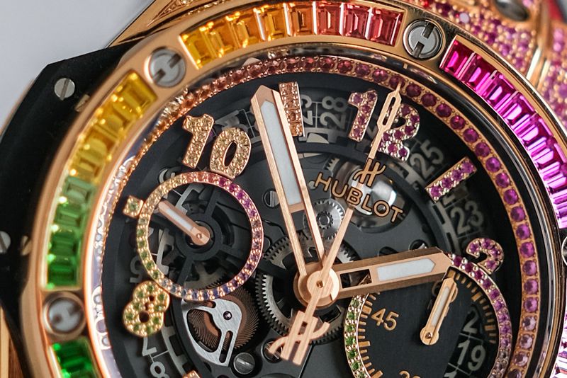 ขายนาฬิกา Hublot Big Bang Unico 18k Rose Gold Rainbow