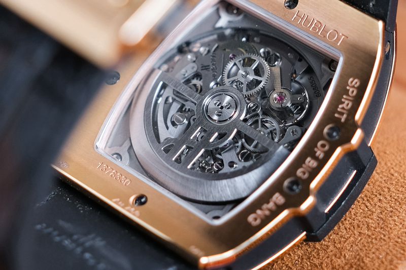 Hublot Spirit of Big Bang 18K Rose Gold open back case show automatic movement