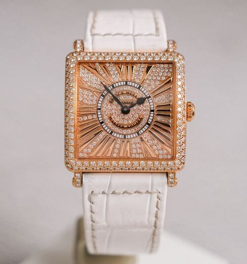 Franck Muller Master Square 18K Rose Gold Full Diamond (6002 M QZ R REL D)