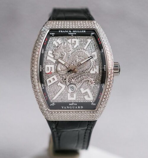 Franck Muller Vanguard V45 Green Full Diamond Dragon Limited Edition
