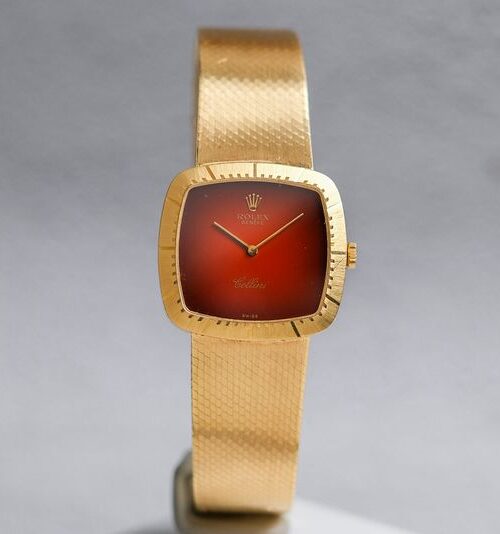 Rolex Cellini Red Vignette Full 18K Gold Vintage Ref. 4084