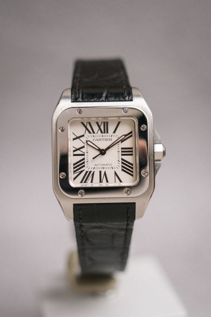 นาฬิกาของแท้ Cartier Santos 100 Medium