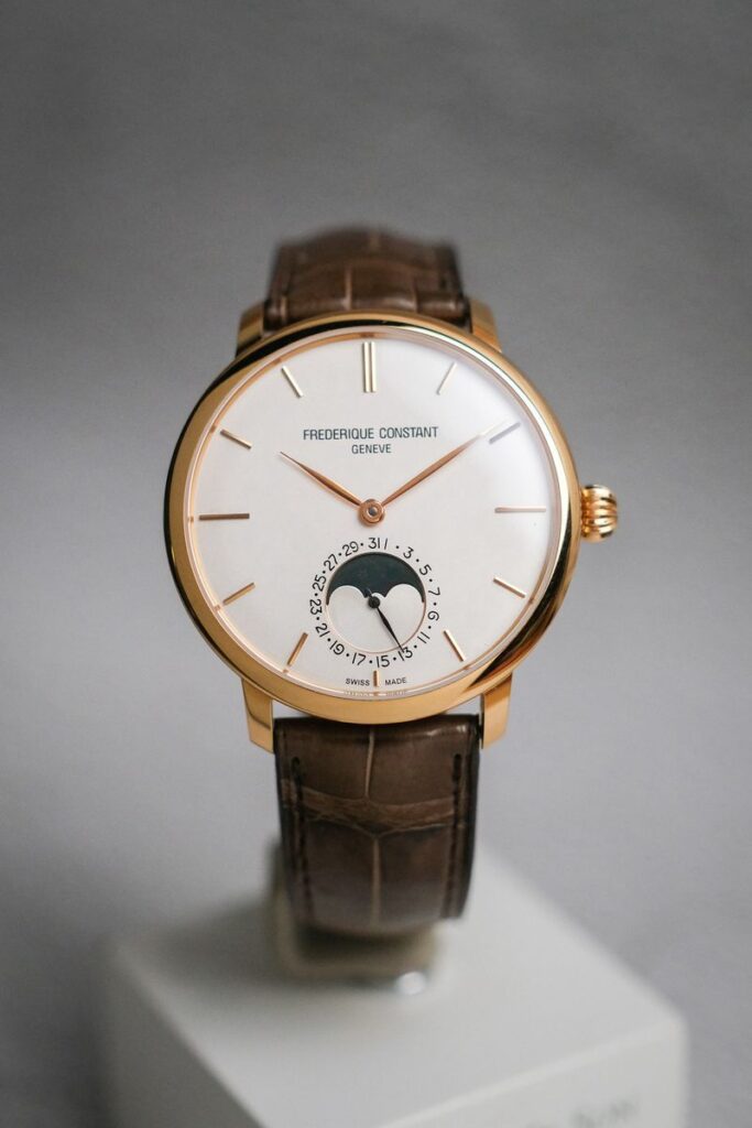 รับซื้อนาฬิกา Frederique Constant Slimline Manufacture Moonphase 18K Rose Gold