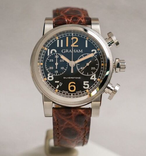Graham Silverstone Black Chronograph Vintage 44