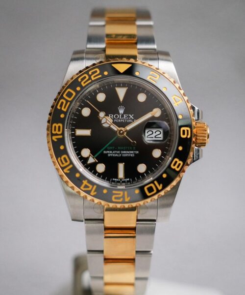 นาฬิกาของแท้ ROLEX GMT MASTER II Green Hand 2 Tone 116713LN