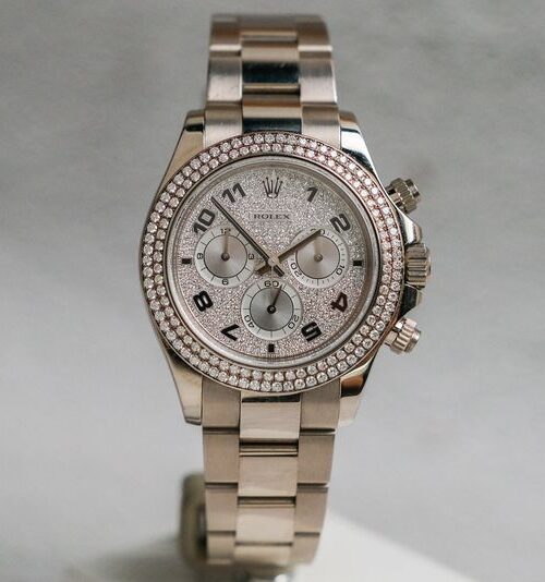 Rolex Daytona Full 18K White Gold Diamond Paved Dial