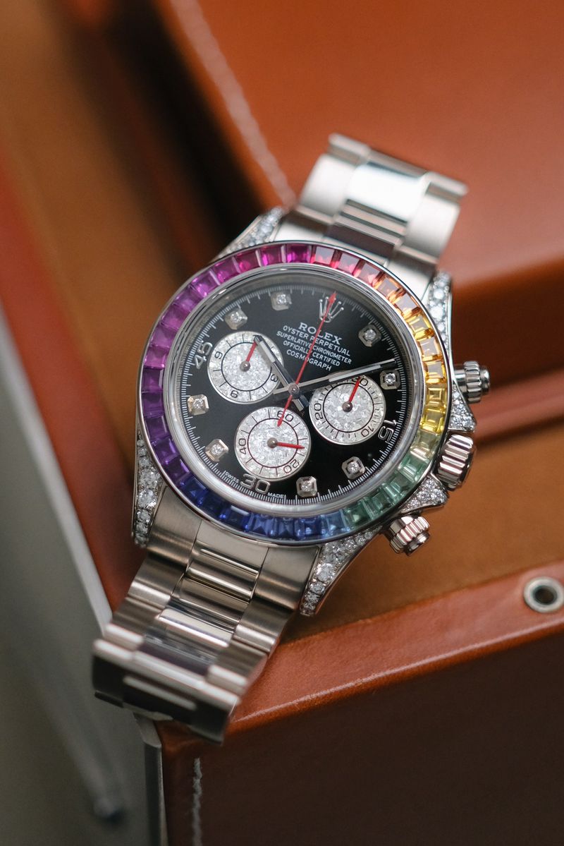 Rolex Daytona Rainbow 18k White Gold (1)