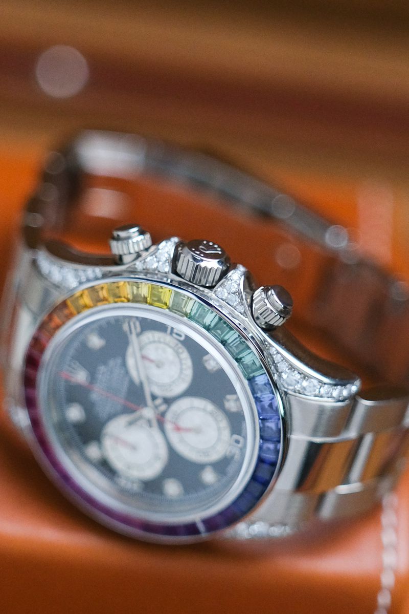 Rolex Daytona Rainbow 18k White Gold (2)