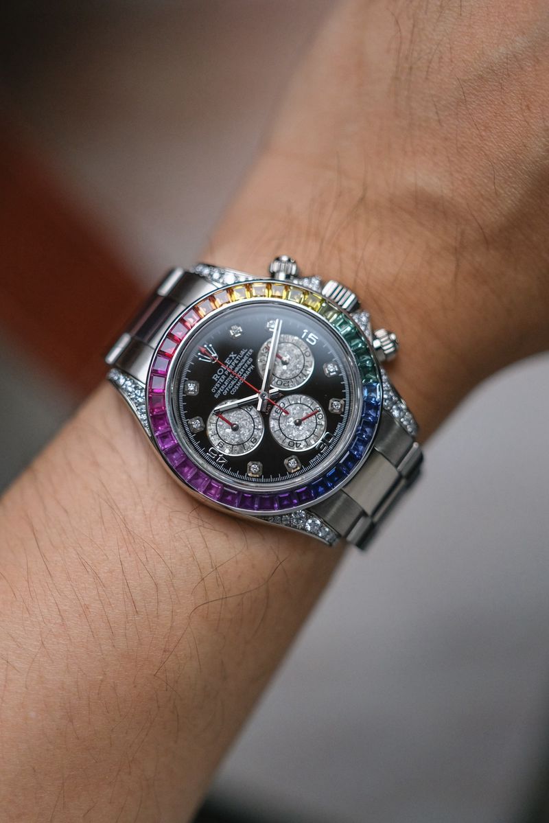 Rolex Daytona Rainbow 18k White Gold (4)