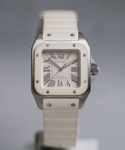Cartier Santos 100 Medium White Rubber
