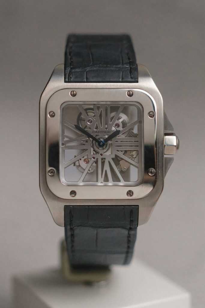 รับซื้อนาฬิกา Cartier Santos 100 XL Skeleton Palladium W2020018